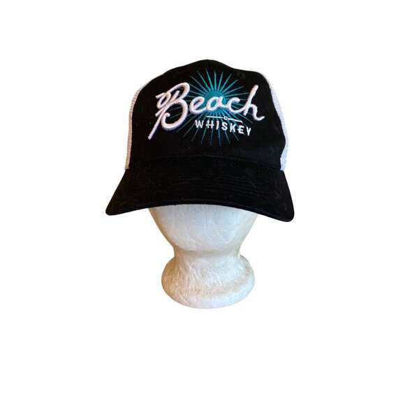 Beach Whisky Black Mesh Back Adjustable Hat Cap - Picture 1 of 7